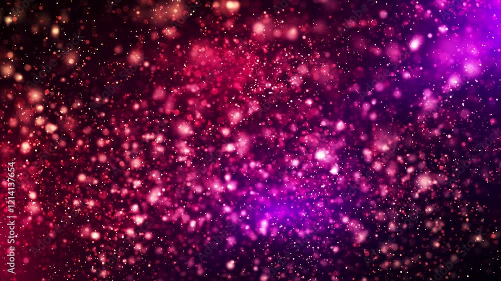 Poster abstract animation concept of colored particles for celebrating birthdays and holidays. 4k loop boke