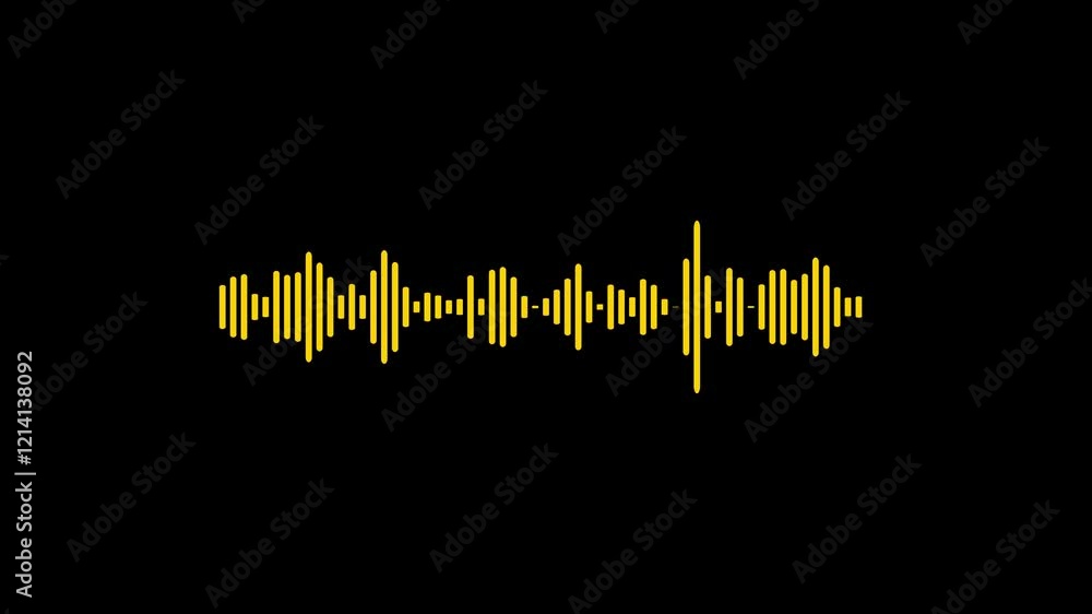 Poster sound wave isolated animation. audio spectrum animation, music waveform, sound wave audio wave from 