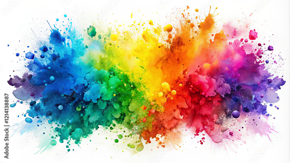 Aufkleber vivid splashes of paint create a stunning array of colors blending together in a dynamic display. th