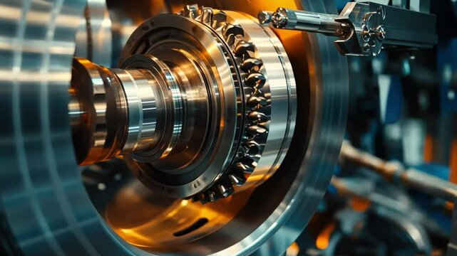 A milling machine shapes metal components with high precision, meeting exact specifications for industrial use