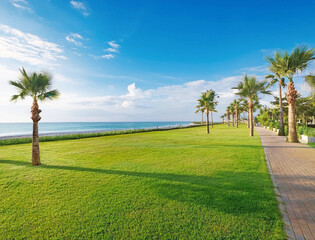 Obraz premium 海沿いのランニングコース