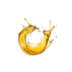 Golden Liquid Splash: A vibrant, dynamic splash of golden liquid forms a captivating circular shape, showcasing the fluidity and texture of the substance.