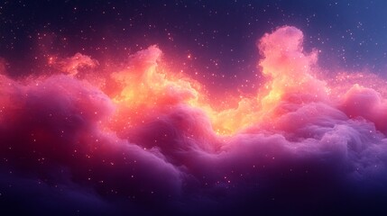 Obraz premium Vibrant clouds with glowing pink and orange hues