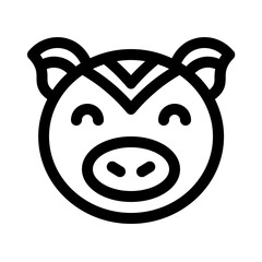 pig shio line icon, perfect for uiux website and mobile apps projects
