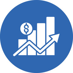 Profit Growth glyph circle icon