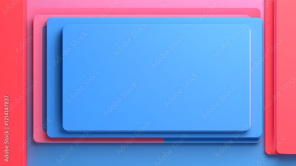Poster colorful geometric shapes with blue and pink layers creating a modern abstract background design for