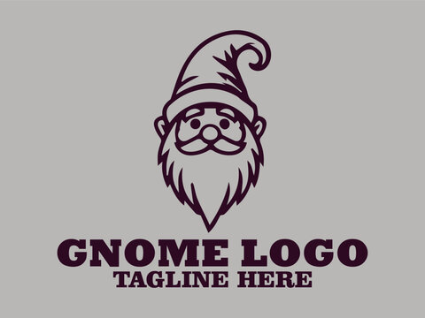 Gnome cute charming little creature garden guard gnome forest guard this gnome is wearing a pointed hat, vector illustration gnome logo design cute and adorable