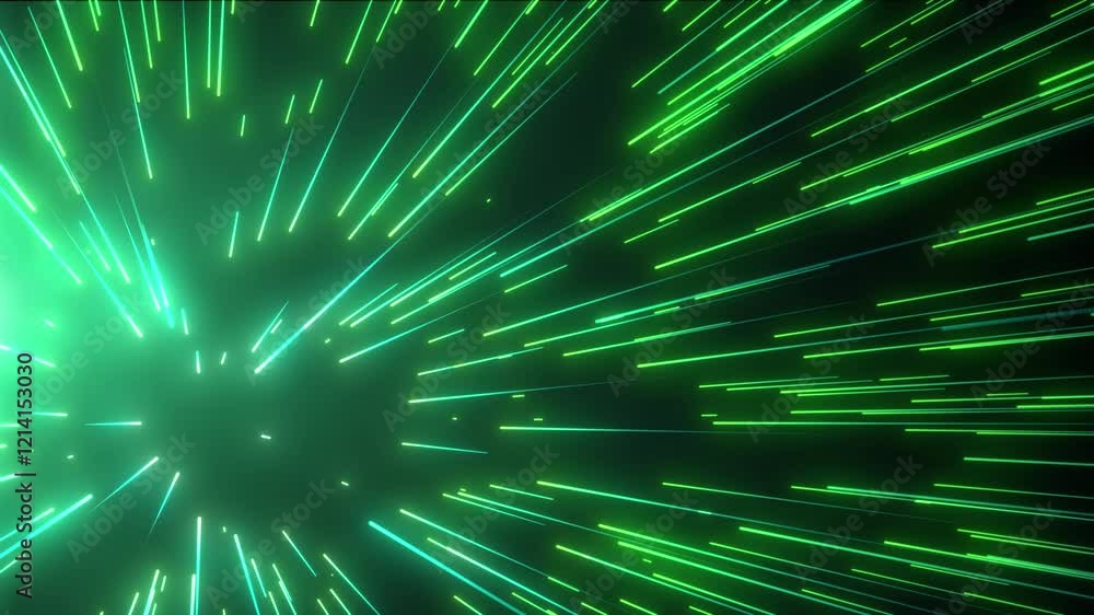 Poster flying in space, then entering hyperspace. hyperspace jump through the stars into space. speed of li