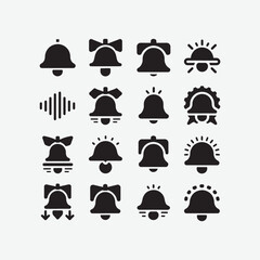 Notifications Bell Icon Bundle - Vector Silhouette Collection