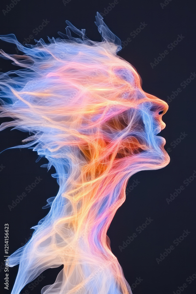 Leinwandbilder an abstract representation of the mind with interconnected neural pathways illuminated by vibrant, s