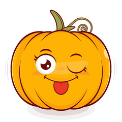 pumpkin playful face cartoon cute