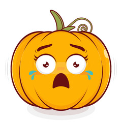pumpkin scared face cartoon cute