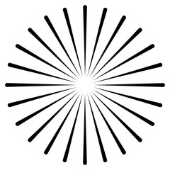 Black and White Firework. Flat Vector Illustration