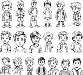 kids logo illustration vector art silhouette