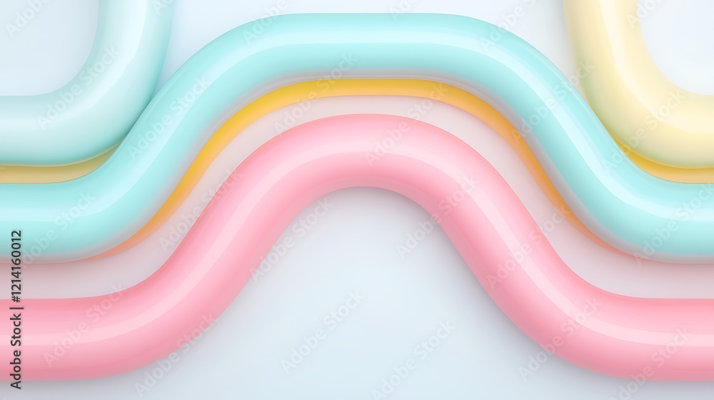 Aufkleber colorful wave patterns in soft pastel shades creating a modern and playful background design