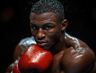 Boxing match action arena sports photography intense environment close-up view athletic determination