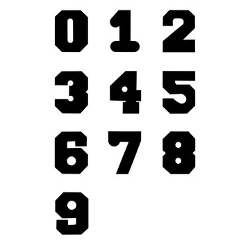 Bold, blocky vector font with a vintage athletic feel.