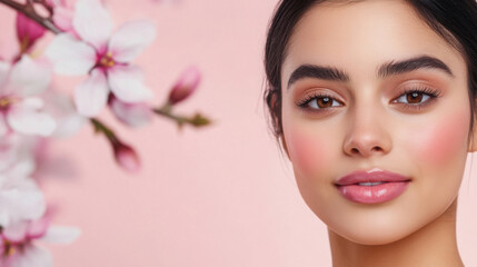 Fototapeta premium Artistic expression with watercolor paints close up on floral theme