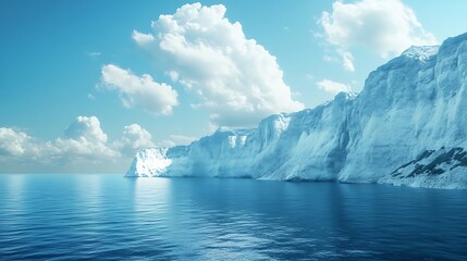 Fototapeta premium White Cliffs with Beautiful Blue Ocean on Sunny Day