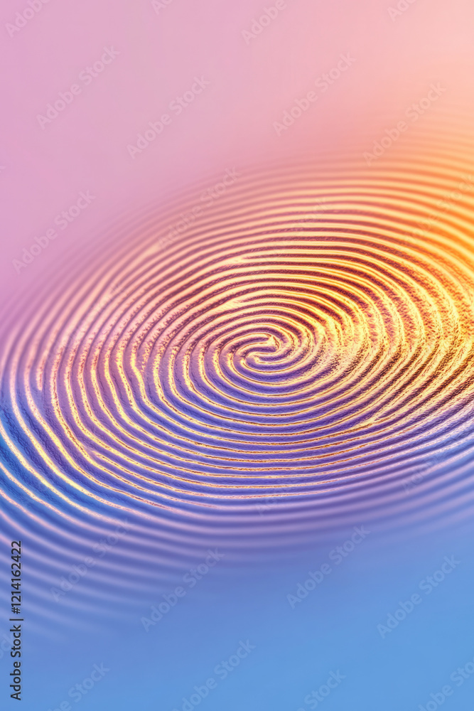 Fototapete a stunning close-up of a human fingerprint with intricate ridges and swirls, captured in high detail