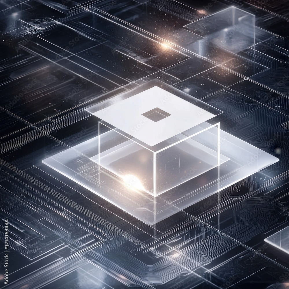 Poster dynamic blockchain art showcase digital gallery sleek modern textures contemporary environment immer
