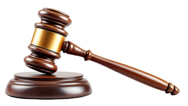 Gavel isolated on transparent or white background, png