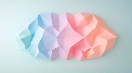 Pastel Colored Three-Dimensional Paper Abstract Art on Soft Background