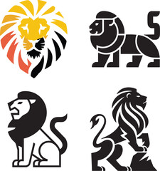 A sleek and professional lion logo for a business. The lion is illustrated in a minimalist style with a gradient of orange and yellow