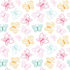 Seamless pattern multicolored butterflies. Can be used for prints on fabric and wrapping paper.
