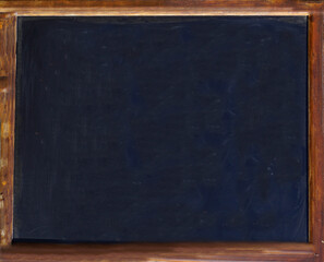 Empty Blackboard Frame. Vintage wooden-framed blackboard, blank and ready for messages or teaching,...