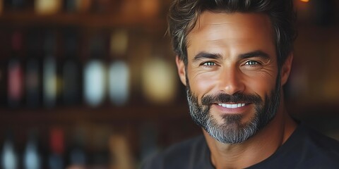 Happy mature man smiling.