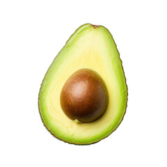 half avocado isolated on white or transparent png