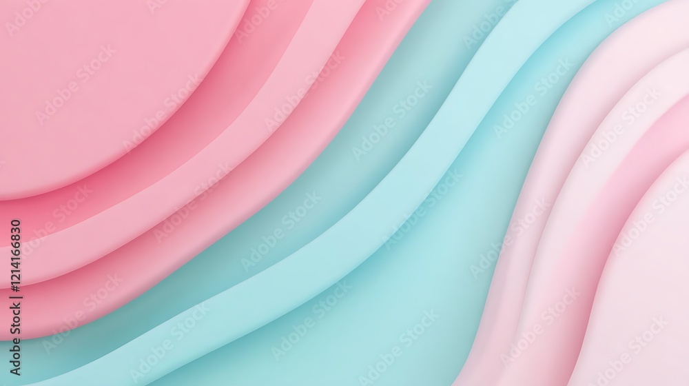 Aufkleber soft pastel color waves and layers creating a calm and serene background for design and art projects