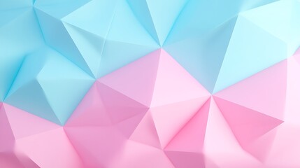 Fototapeta premium Soft Pastel Geometric Background with Blue and Pink Triangles for Modern Design Projects