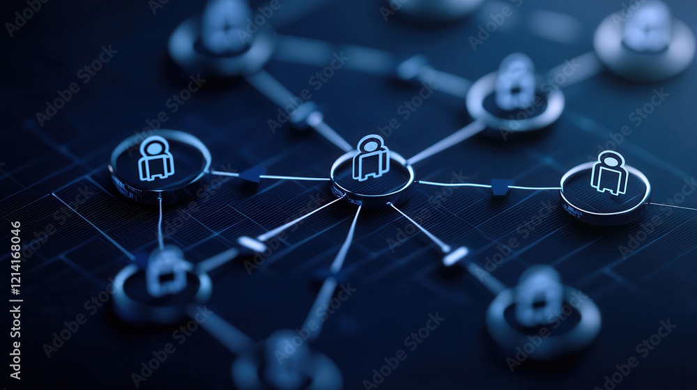 Poster network diagram illustrating connections between users in digital space