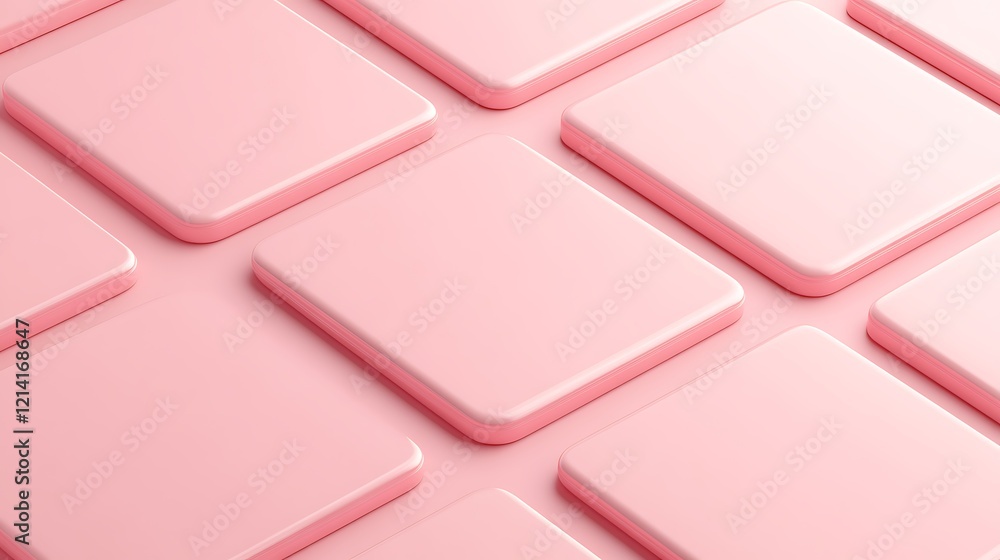 Poster soft pink background with smooth square tiles creating a minimalist aesthetic for modern design proj
