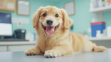 A high-resolution photograph of a veterinarian administering vaccinations to a playful puppy, showcasing the bond between animals and their caregivers,