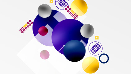 Circles and elements geometric abstract background