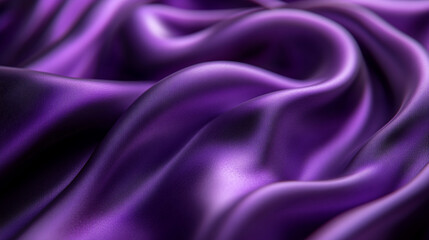 Fototapeta premium Luxurious purple silk fabric draping gracefully in soft waves