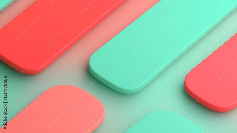 Poster vibrant abstract background with colorful rectangles in red and green tones for modern design projec