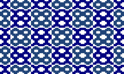 Fototapeta premium Green and Blue Square, plus cross grid block arrange in square cross grid seamless Pattern design for fabric printing, vintage patter, checkerboard chess square