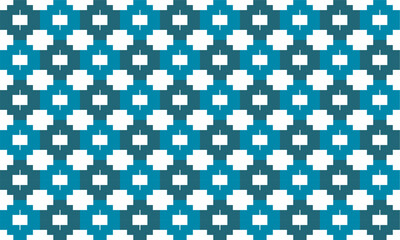 seamless pattern with squares, seamless pattern with cross, X cross geometric repeat pattern. Simple subtle seamless blue green gray, wave background design on fabric printing, wallpaper print, Thai