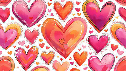 Seamless pattern with heart shape wishing card
