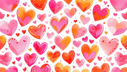 Seamless pattern with heart shape wishing card
