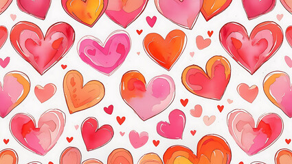 Seamless pattern with heart shape wishing card

