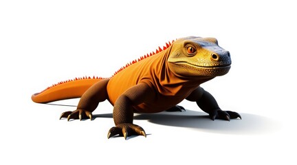 Obraz premium Vibrant cartoon lizard with detailed features posed against a white background