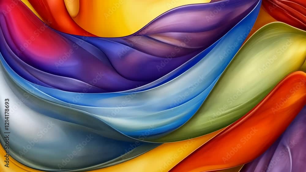 Poster vibrant abstract artwork showcasing flowing colors and shapes in a dynamic composition