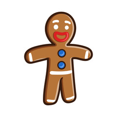 fun gingerbread cookies cartoon colored character isolated drawing line art style sketch classic vintage design illustration