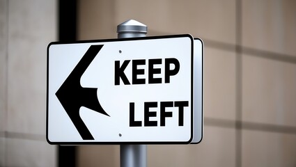 Urban Traffic Guidance: Keep Left Signage