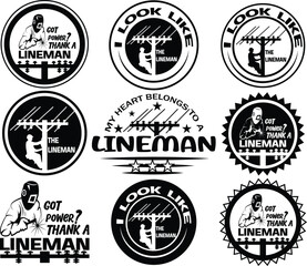 lineman  electronics Vector bundle, Clipart, Silhouette, Vector, icons, illustration, design.